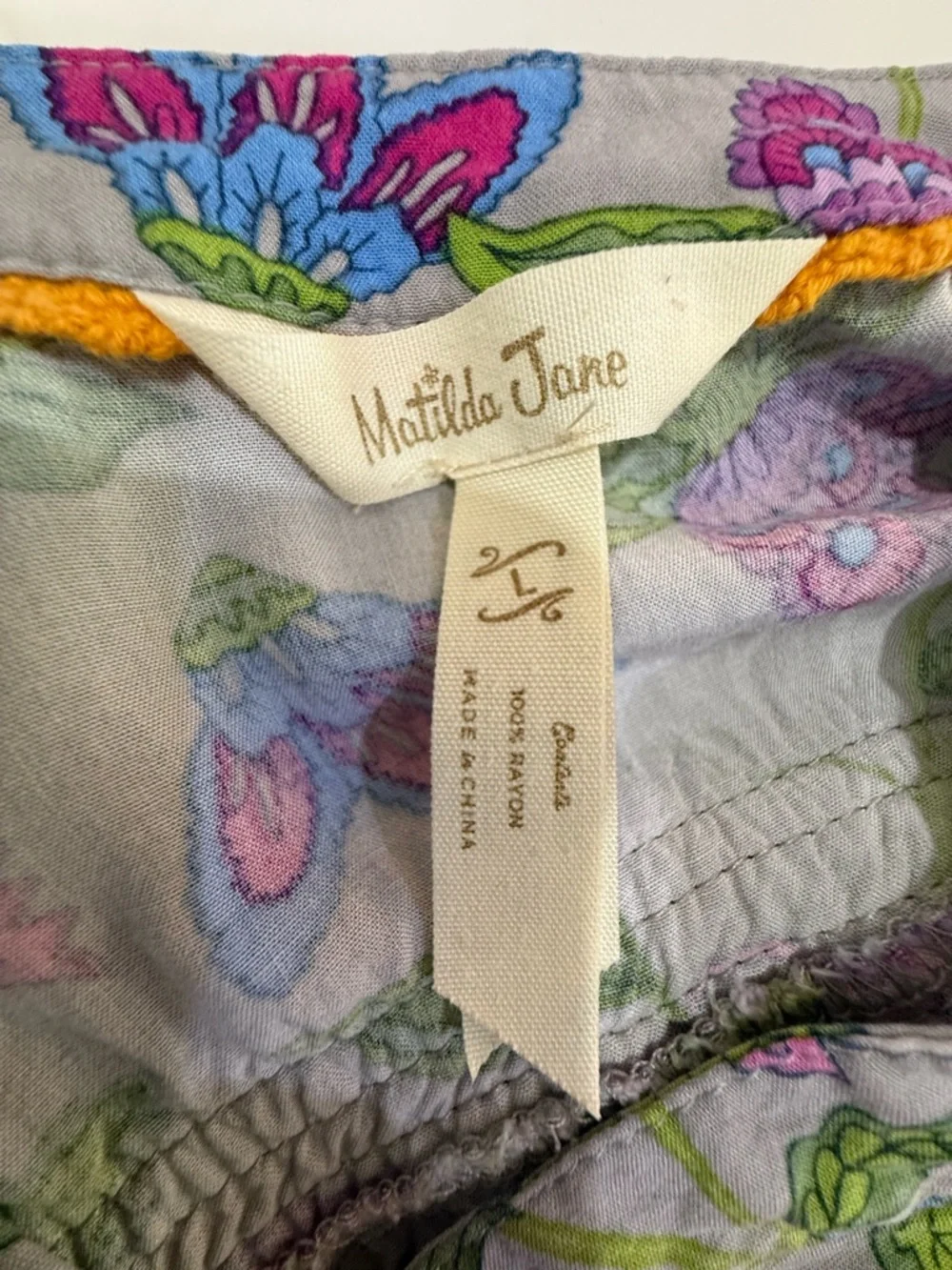 Matilda Jane Thinking Out Loud Floral Blouse Size Large - Picture 7 of 11